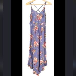 American Eagle Purple Floral Jumpsuit